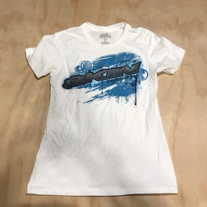 A4654 Skin Industries Damen T-Shirt Tee weiß Logo Grafik Größe M - Bild 1 von 8