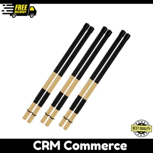 3 Pair 16 Inch Bamboo Hot Rods Drumsticks, 5A Jazz Drum Sticks Constructed of 19 - Picture 1 of 9