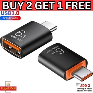 6A USB OTG Adapter USB 3.0 A Female To Type C Male Converter Fast Charger 120W - Picture 1 of 12