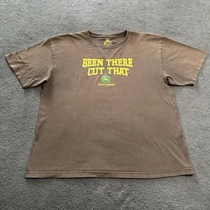 JOHN DEERE - Been There Cut That - Mens 2XL XXL Brown Yellow T-shirt - Picture 1 of 12