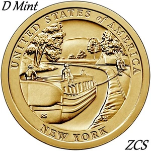 Rotolo di monete da 1 dollaro 2021 D New York Erie Canal innovazione americana ottime condizioni  - Foto 1 di 2