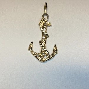 Seil und Anker Anhänger 14K Gelbgold 2,75 cm hoch 3,28 Gramm - Bild 1 von 12