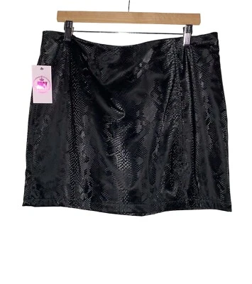 Minifalda Juicy Couture Negra Estampado Animal Suave Grunge Punk Rock Talla XXL Foto 1 de 4
