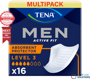 TENA Men Absorbent Protector For Men - Level 3 - 6 Packs of 16 - Total 96 Pads