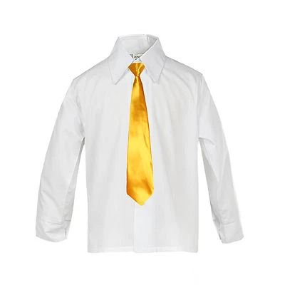 Camisa de vestir blanca con botones de fiesta formal para adolescentes niños pequeños + corbata de color Foto 1 de 2