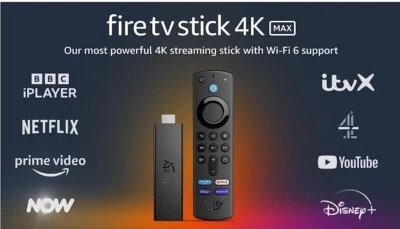 Amazon Fire TV Stick 4K Max  Streaming  Wi-Fi 6 Alexa Voice Remote UK NEW - Image 1 of 4