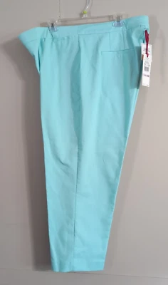 NWT Ruby Rd Size 22W Aqua "Enchanted Garden" Comfort Waist Ankle Pant - Image 1 of 4