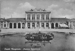 1371) CARTOLINA CASALE MONFERRATO STAZIONE FERROVIARIA ALESSANDRIA - Imagen 1 de 2
