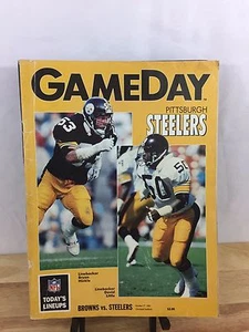 NFL Game Day Program Pittsburgh Steelers vs Cleveland Browns 1991 Linebackers - Picture 1 of 2