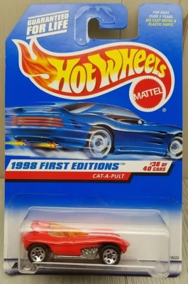 Hot Wheels 1998 First Editions  Cat A Pult Red Diecast Car 681 - Image 1 of 4