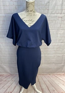 Women’s Quiz Navy Midi Occasion Party Dress Size 14 New With Tags - Picture 1 of 10