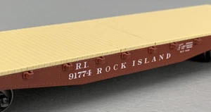 HO InterMountain 32326-02 42’ Fishbelly Flat Car Rock Island #91774 NIB! - Picture 1 of 10