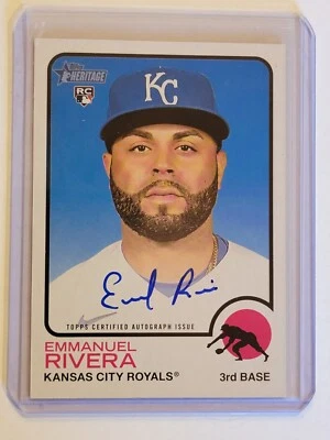 Emmanuel Rivera Auto Rookie 2022 Topps Heritage #ROA-ER Real One RC Royals - Image 1 of 2