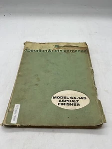Barber-Greene Parts Manual Model SA-145 Asphalt Finisher SKU Z1 - Picture 1 of 1