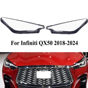 Pair For Infiniti QX50 2018-2024 Clear Headlight Lens Headlamp Glass Cover - Picture 1 of 11