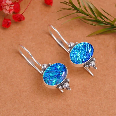 Pendiente triplete de plata de ley 925 con piedras preciosas de ópalo de fuego, regalo para ella/él Foto 1 de 4