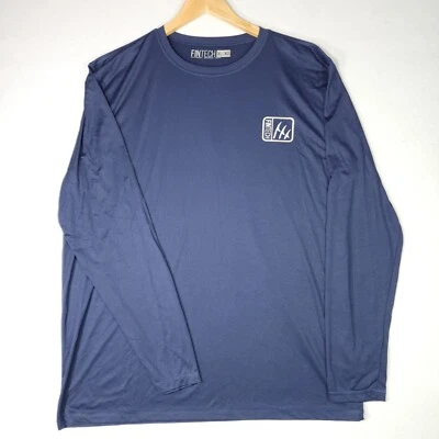 FINTECH Hombre Sun Defender UV Manga Larga XL Azul Marino Bandera EE. UU. Barco de Natación Peces Foto 1 de 4