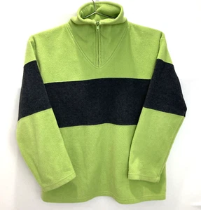 Vintage Ann Taylor Loft Women's M 1/4 Zip Fleece Gray Green Outerwear Pullover - Picture 1 of 6