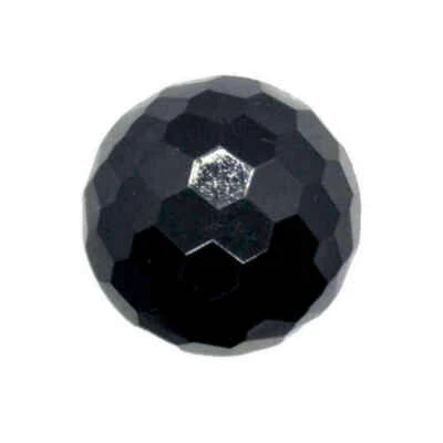 BLACK FACETED DOMED HALF BALL SHANK BUTTONS Sizes 10mm 11.5mm 15mm 20mm 25mm - Image 1 of 2