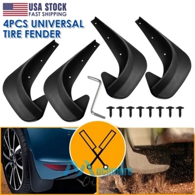 Universal Car Mud Flaps Guards Car Splash Guards Safety Driving Black Protection - Image 1 of 4