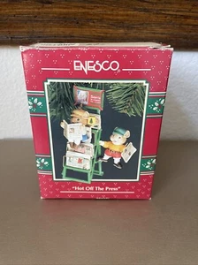 BRAND NEW ENESCO CHRISTMAS ORNAMENT “HOT OFF THE PRESS” Limited Edition 1993 HTF - Picture 1 of 16