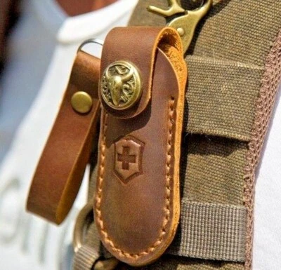 Funda de cuero funda cuchillo estuche cosido a mano navaja suiza Victorino Wigo Foto 1 de 4