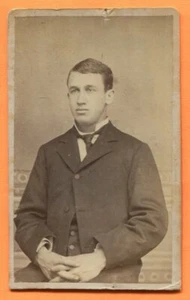 CDV Atlantic, IA, Portrait of a Young Man, by Luccock, circa 1880s Backstamp - Picture 1 of 3