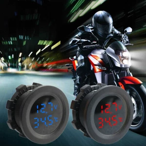 Voltímetro de temperatura automático de 12-24 V medidor de voltaje pantalla digital automóvil motocicleta - Imagen 1 de 14