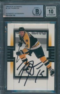 1999/00 SP Authentic #6 Joe Thornton Beckett Authentic Signed Auto 10 *1748