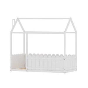 Artiss Bed Frame Wooden Kids House Single Frame White KORI - Picture 1 of 7