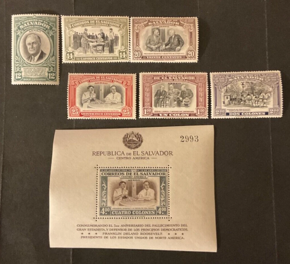 El Salvador Scott #C111-C117 nunca articulado - Imagem 1 de 1