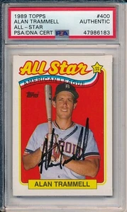 Alan Trammell All-Star Detroit Tigers HOF Auto Signed Topps #400 Card ~ PSA Slab - Picture 1 of 5