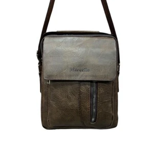 Men's Leather Bag Messenger Bag Cross Body Handbag Travel Work Business Bag - Picture 1 of 9