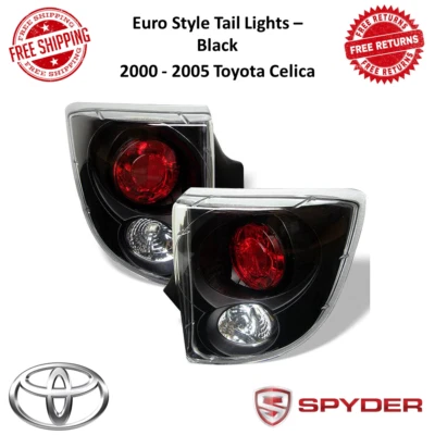 Spyder Auto Euro Style Tail Lights Pair Black For 00-05 Toyota Celica #5007506 - Image 1 of 4