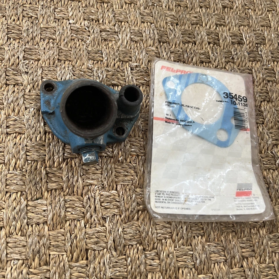 Conjunto de carcasa de termostato Ford Torino 1970 C8OE-8592-A fabricante original con 35459 Fel-Pro Foto 1 de 4