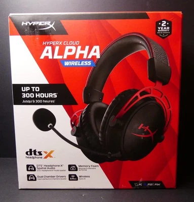 HyperX Cloud Alpha Red Over the Ear Wireless Pro Gaming Headset - Image 1 of 3