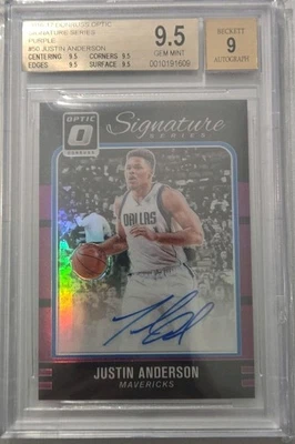 Justin Anderson 2016-17 Optic Signature Series púrpura #50 - BGS 9,5 gema como nueva Foto 1 de 2