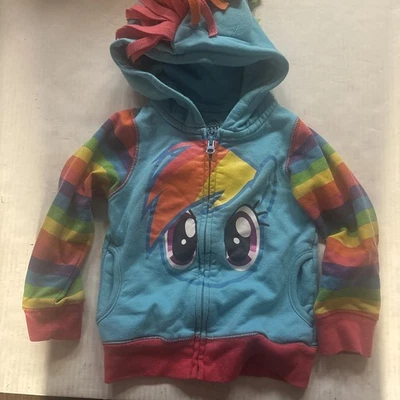 MY LITTLE PONY Rainbow Dash Full Zip Hoodie Jacket  Size 4T - Image 1 of 4