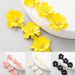 Eardrop Bohemian Fashion Female Earrings Temperamental Long Female Flower - Picture 1 of 15