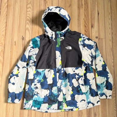 The North Face Womens Rain Antora Jacket Blue Floral Hooded Waterproof Zip Up 1X - Image 1 of 4