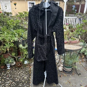 Vintage Wendemantel/Mantel schwarz mit Kapuze und passender Handtasche - Bild 1 von 11