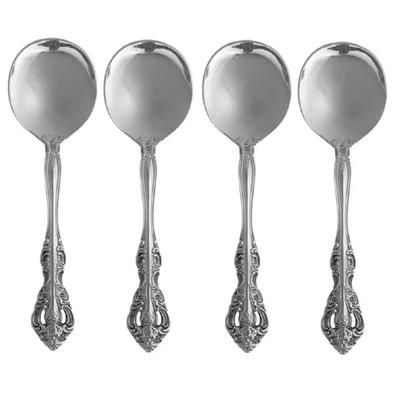 Oneida Michelangelo 18/10 Stainless Steel Round Bowl Soup Spoon (Set of Four) - Image 1 of 4