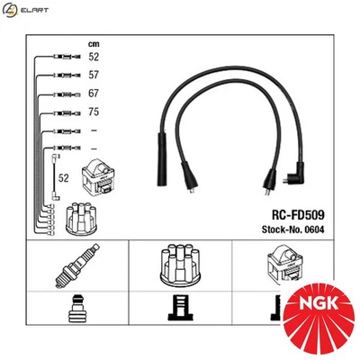 IGNITION CABLE KIT 0604 FOR FORD ESCORT/III/Mk/IV/Convertible/'86/Courrier/'81 - Image 1 of 4