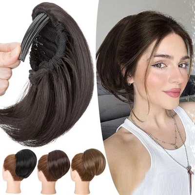 Длинная расческа зажим Hepburn булочка волос расширения шнурка хвост Updo шиньон США - Изображение 1 из 4