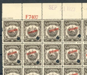 EL SALVADOR Revenue 5p ABNCo *F7407* SPECIMEN 1923 Corner Block{15} MNH ZU37 - Picture 1 of 5