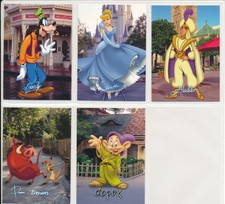 Walt Disney World Signature Series Mix Holofoil & 1 Gold Lot of (5) Cards