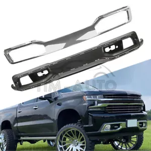Front Lower Valance & Chrome Skid Plate For 2019-2021 Chevry Silverado 1500 - Picture 1 of 11