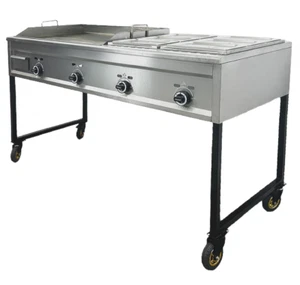 65" Natural Gas Taco Cart Carritos Taqueros Al Gusto Plancha W/ 6 pan Warmer - Picture 1 of 14