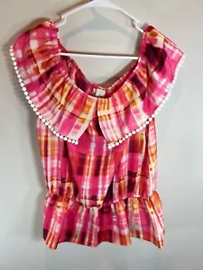 NWT Paper Crane Womens Off Shoulder Multi-Color Top Size L - Picture 1 of 2