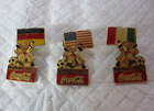 3 Cocacola World Cup Soccer Pins From 1994- Usa, Germany, Italy-Striker  Mascot